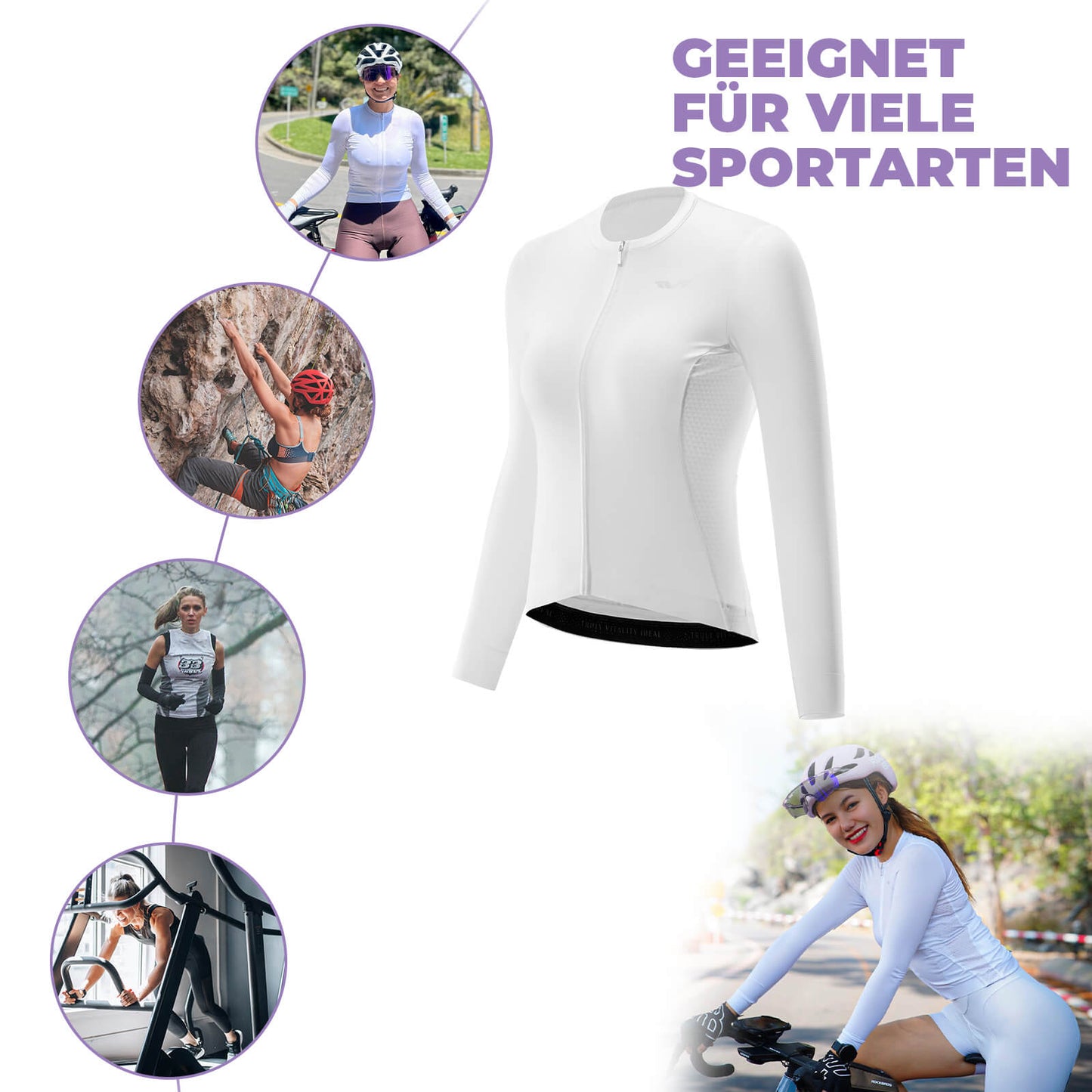 ROCKBROS TVI Damen Langarm-Radtrikot Fahrradbekleidung für MTB & Rennrad
