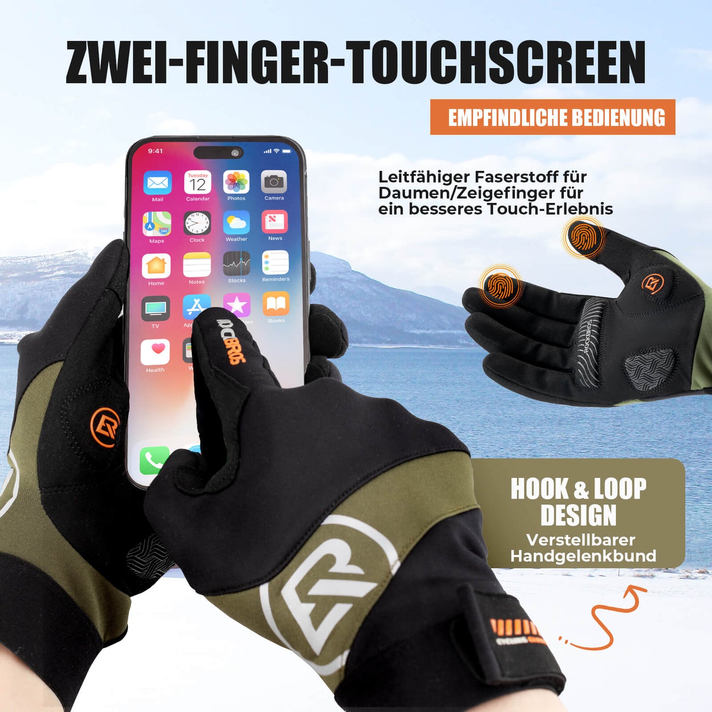 Herbst Fahrradhandschuhe Touchscreen-fähig