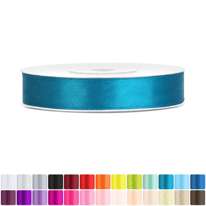 Geschenkband Satin | 25 m x 12 mm Türkisblau