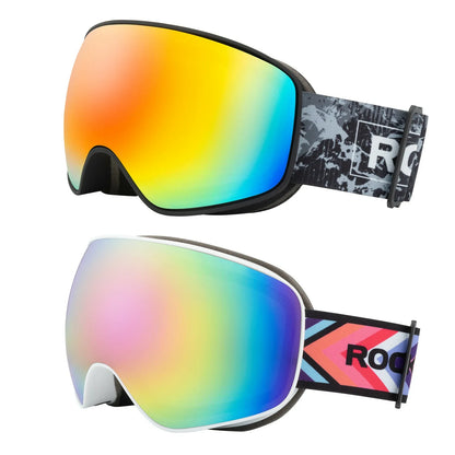 Skibrille Snowboard Brille für Brillenträger UV-Schutz Goggle Helmkompatible Anti-Fog Brille Sportbrille für Skifahren Erwachsener Kind Windschutz