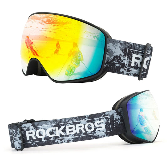 Skibrille Snowboard Brille für Brillenträger UV-Schutz Goggle Helmkompatible Anti-Fog Brille Sportbrille für Skifahren Erwachsener Kind Windschutz