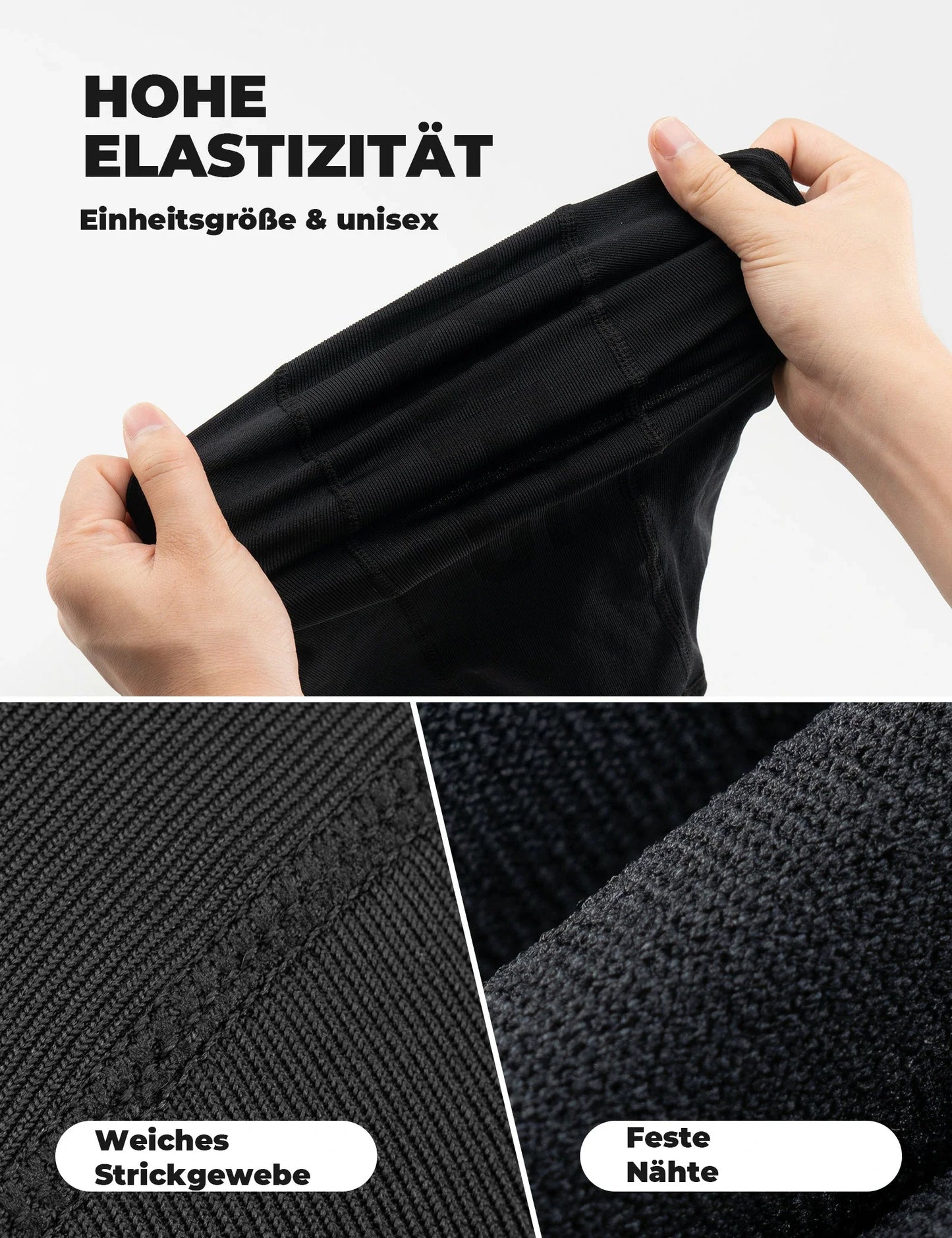 Sturmhaube Balaclava, Atmungsaktive Skimaske Schwarz-Grau