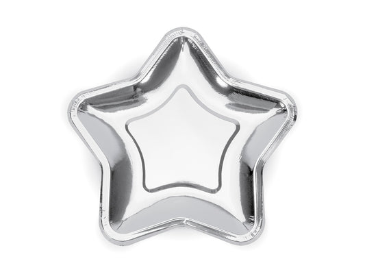 Teller Stern, silber, 23cm (1 VPE / 6 Stk.)