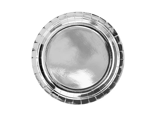Runde Teller, silber, 23cm (1 VPE / 6 Stk.)