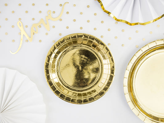 Pappteller, Teller, gold, 18cm (1 VPE / 6 Stk.)