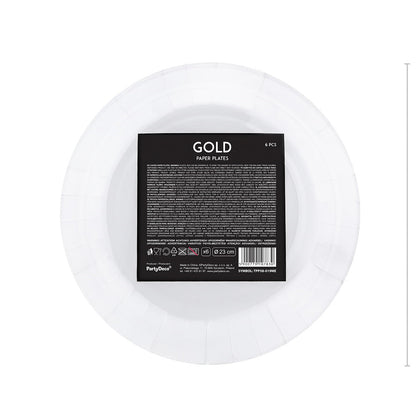 Pappteller, Teller, gold, 23cm (1 VPE / 6 Stk.)