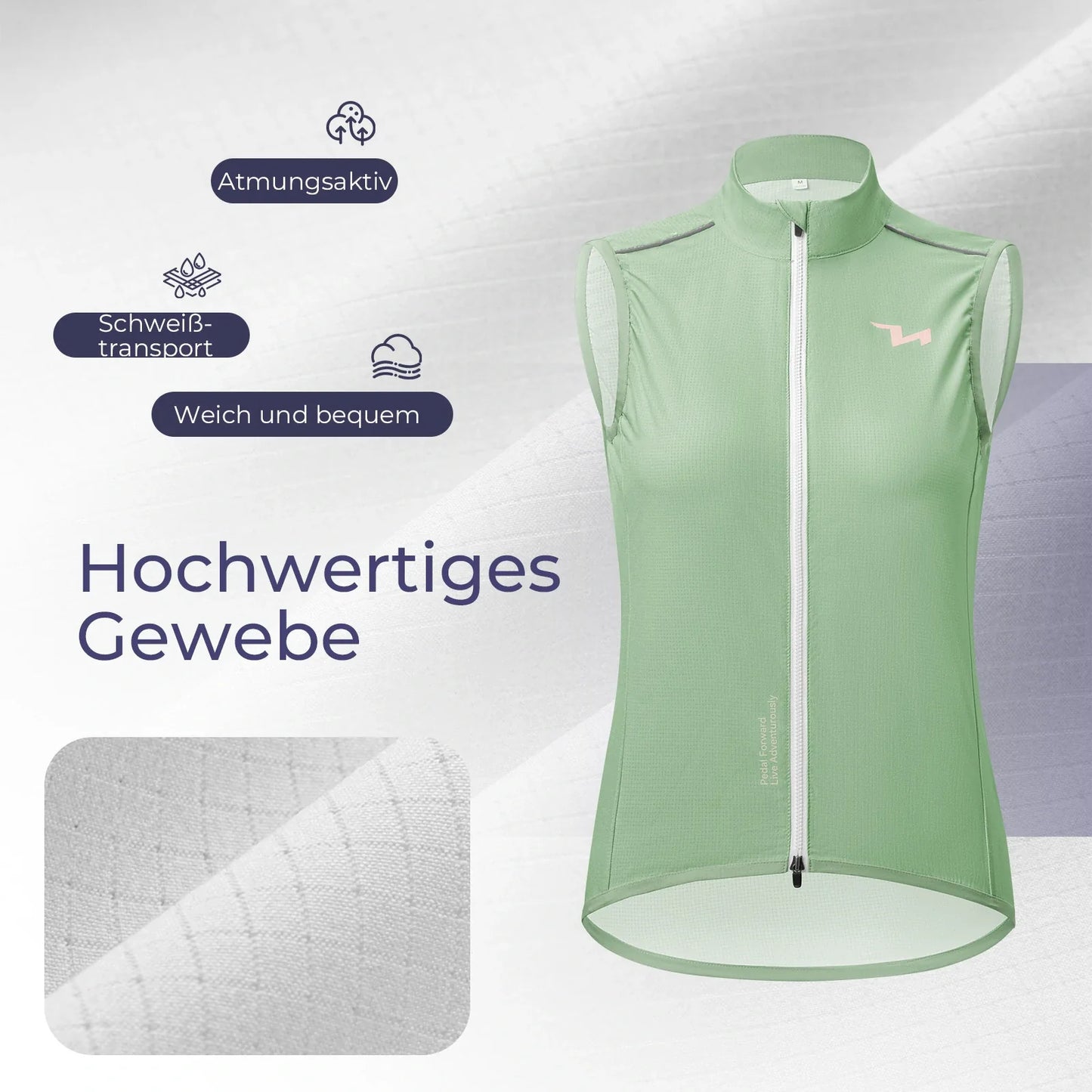 TVI Damen Winddichte Weste Fahrradweste Leichtweight Atmungsaktiv