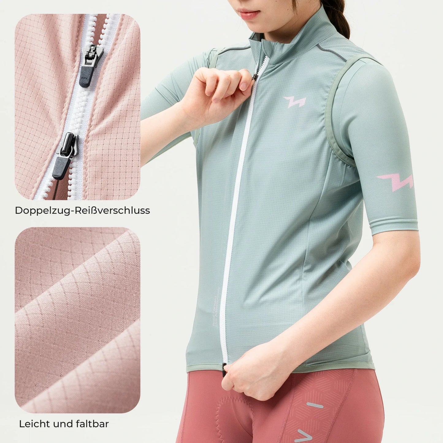 TVI Damen Winddichte Weste Fahrradweste Leichtweight Atmungsaktiv