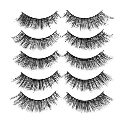5 Paar 3D Künstliche Falsche Wimpern Faux Lashes Wimpernkranz Eyelashes