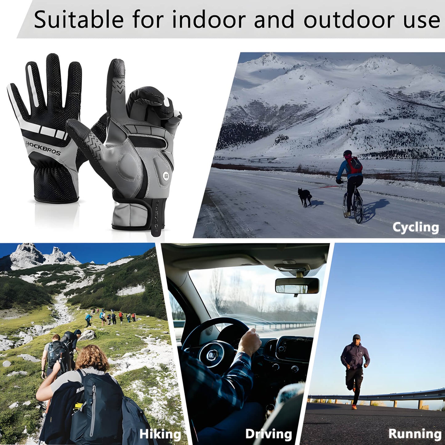 Winddichte Wärme-Touchscreen-Fahrradhandschuhe