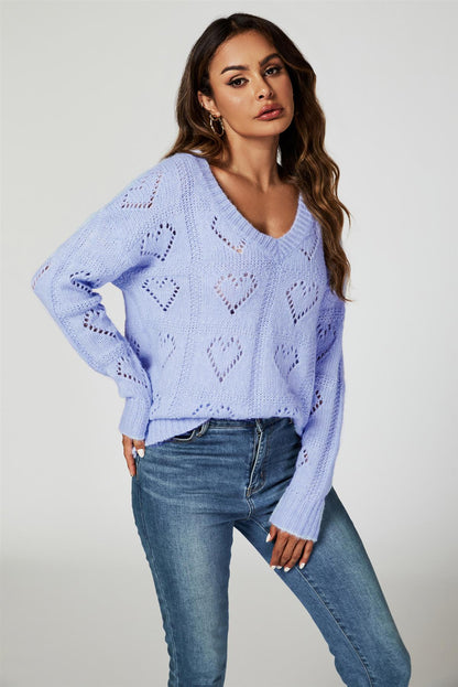 Heart Jumper Top In Blue