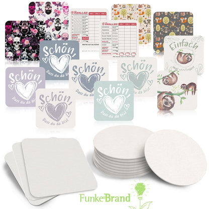 50x Bierdeckel Motiv Faultier und Spruch "Einfach mal abhängen" - Untersetzer mit Faultier