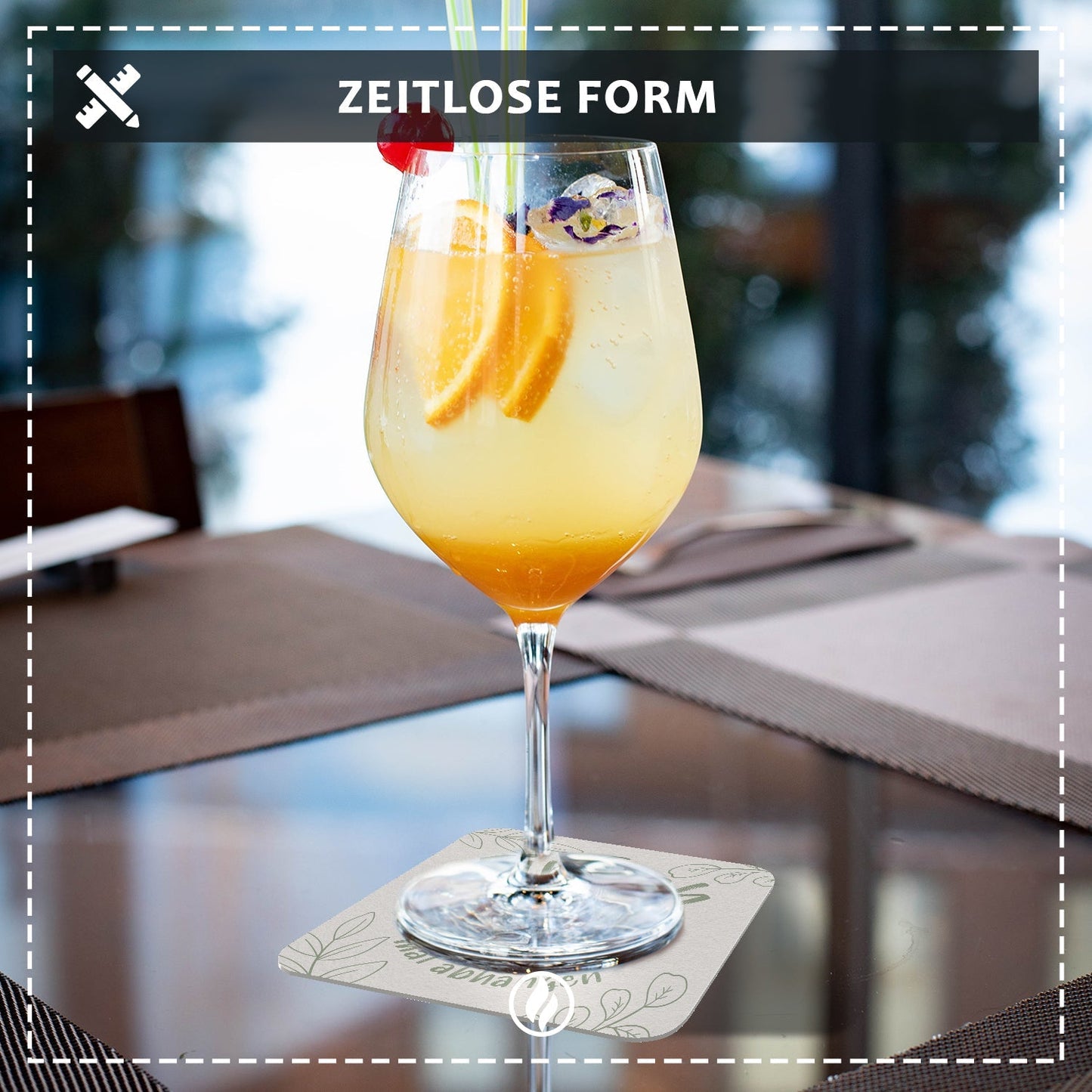 50 Bierdeckel Faultier 'Einfach mal abhängen', Naturmotiv Grün Beige