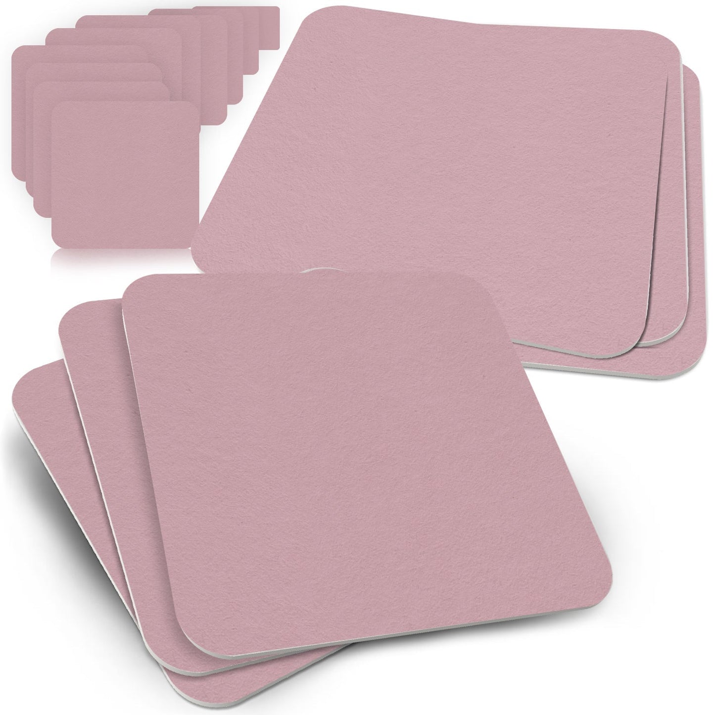 50 Bierdeckel Rosa, eckig blanko DIY, Hochzeit Party Tischdeko