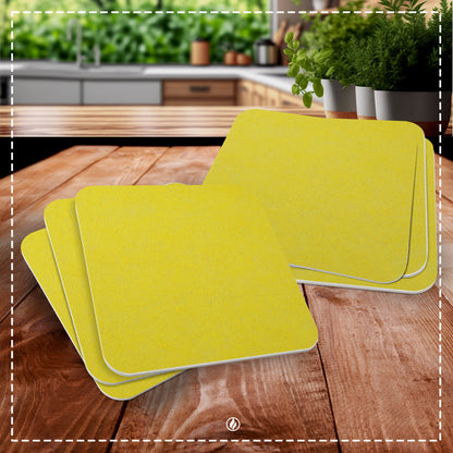 50 Bierdeckel gelb quadratisch einfarbig, Sommerfest Deko Gelb