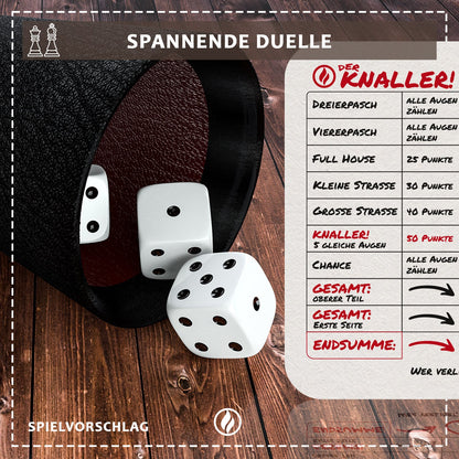 50 Bierdeckel Kniffel Würfelspiel, Der Knaller! Party Trinkspiel Runde Zahlt