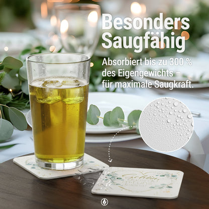 Freche Bierdeckel - 50er Set mit Zweideutigen Sprüchen "Mach mich schmutzig" & "Benutz mich heute"