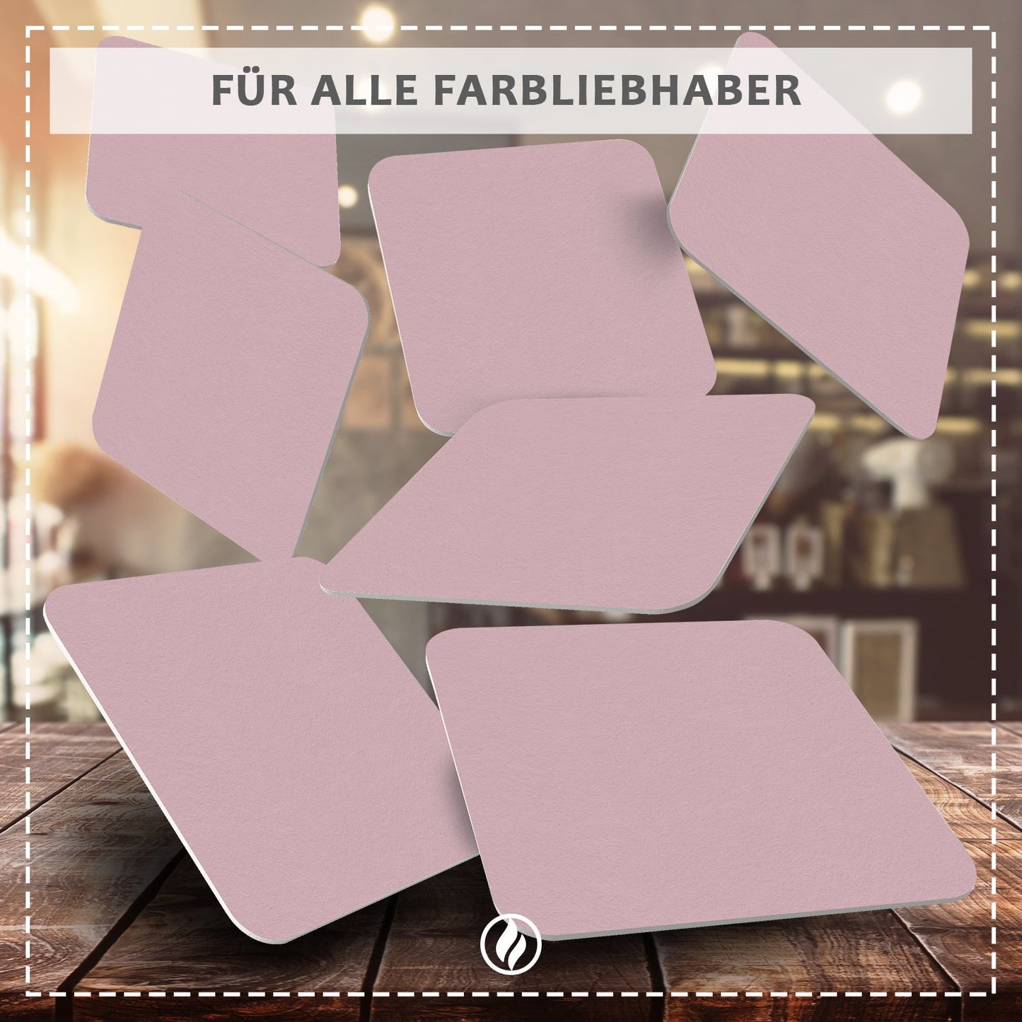 50 Bierdeckel Rosa, eckig blanko DIY, Hochzeit Party Tischdeko