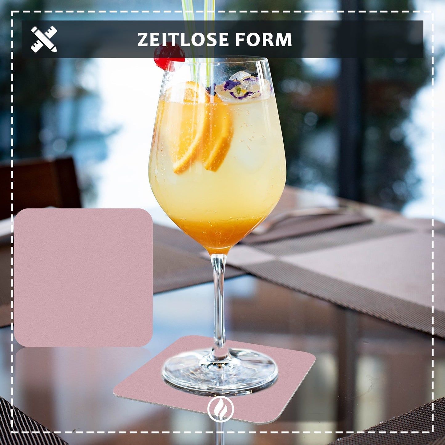 50 Bierdeckel Rosa, eckig blanko DIY, Hochzeit Party Tischdeko