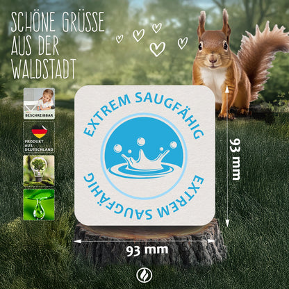 Untersetzer Motiv Waldtiere - niedliche Tiere aus dem Wald auf einem Bierdeckel - 50 Stück