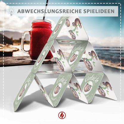 50x Bierdeckel Motiv Faultier und Spruch "Einfach mal abhängen" - Untersetzer mit Faultier