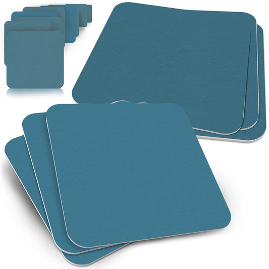 50 Bierdeckel quadratisch Blau, Minimalistisch Blanko Design