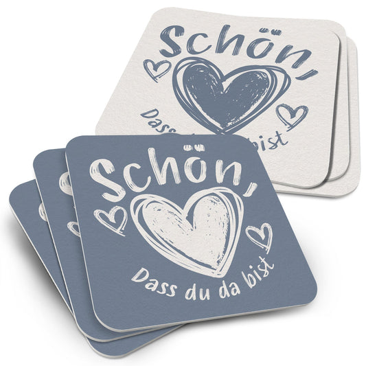 50x Bierdeckel "Schön, dass du da bist"