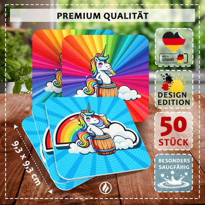 Einhorn-Bierdeckel - 50er Set