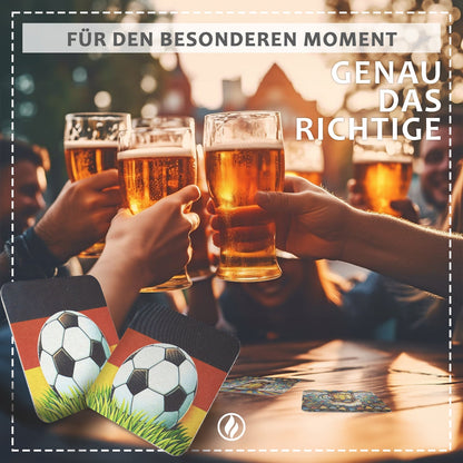 50 Bierdeckel Fußball Deutschland, EM Party Deko Public Viewing