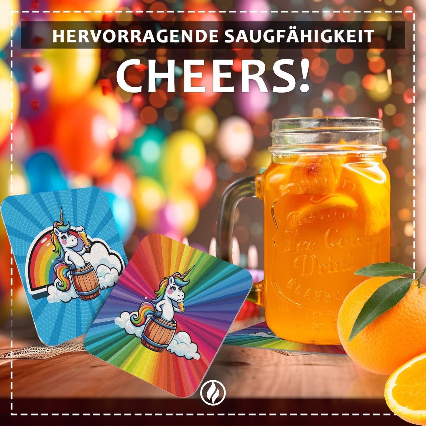 Einhorn-Bierdeckel - 50er Set