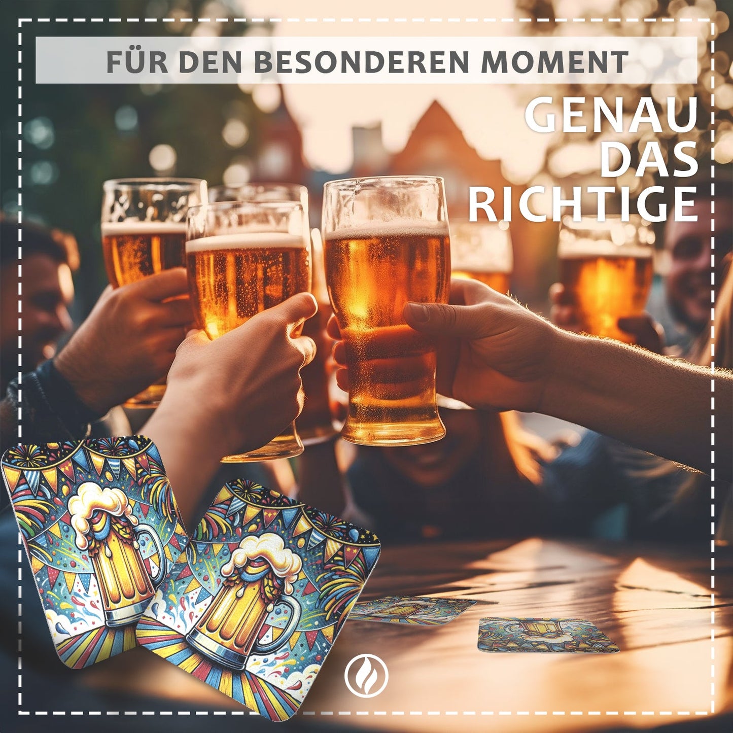 50 Bierdeckel Bierkrug bunt, Party Geburtstag Grillen Feierdeko