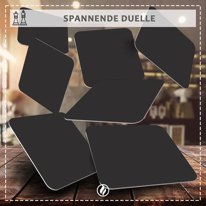 50 Bierdeckel eckig Schwarz, minimalistisch Tischdeko Schwarz