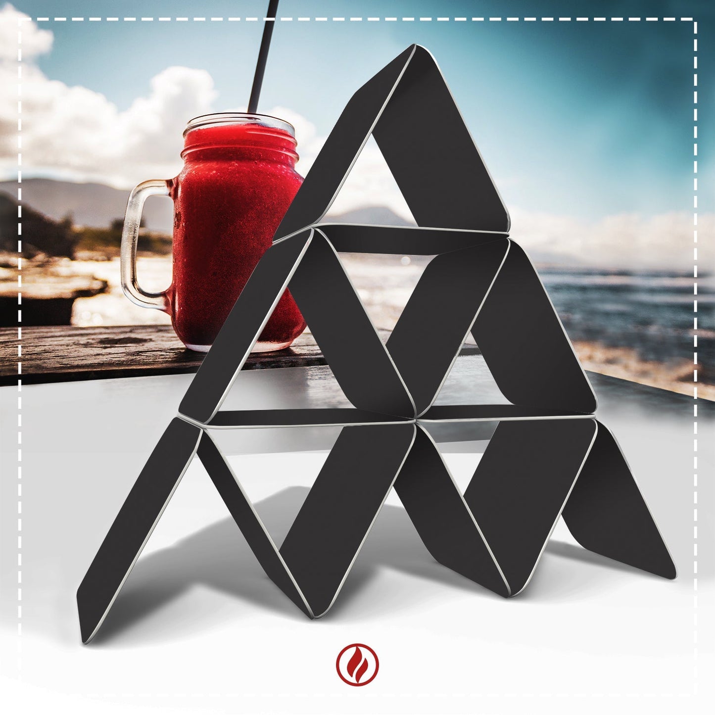 50 Bierdeckel eckig Schwarz, minimalistisch Tischdeko Schwarz