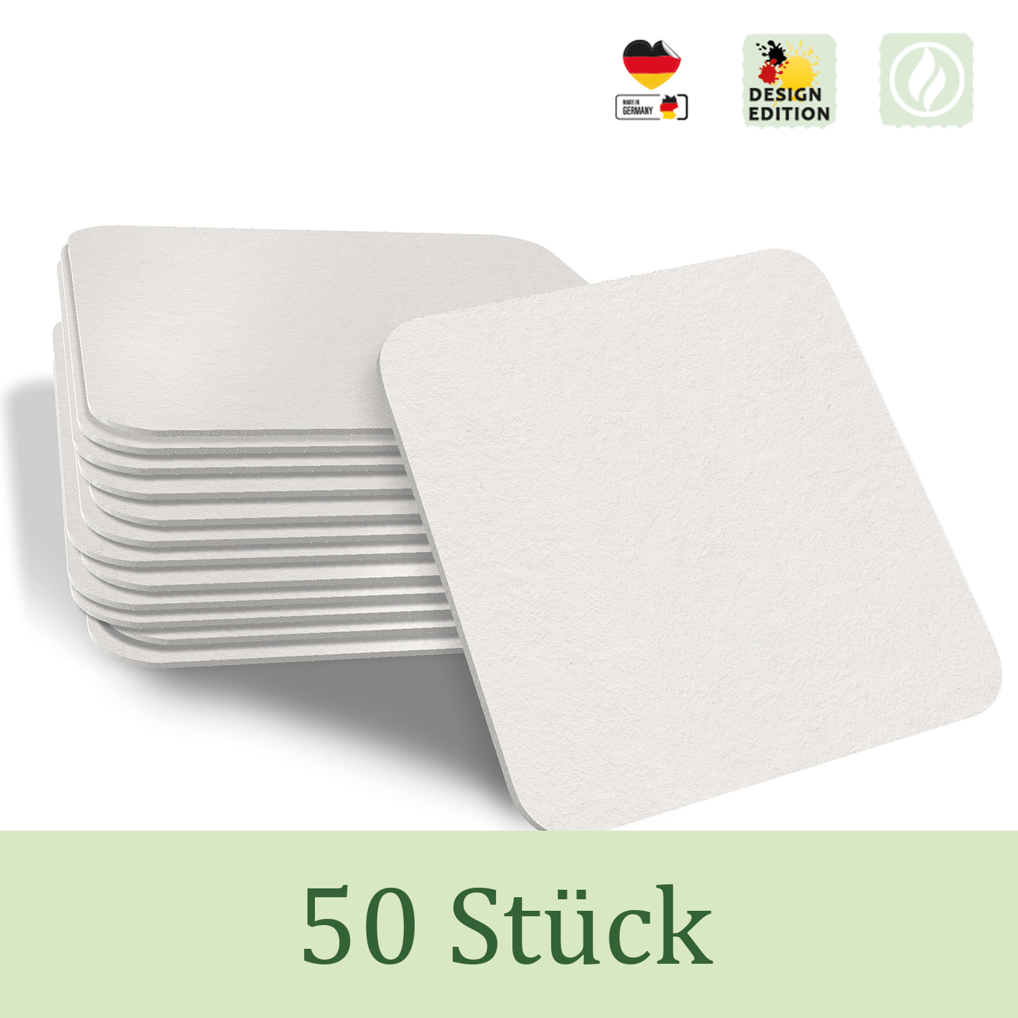 Bierdeckel Blanko eckig