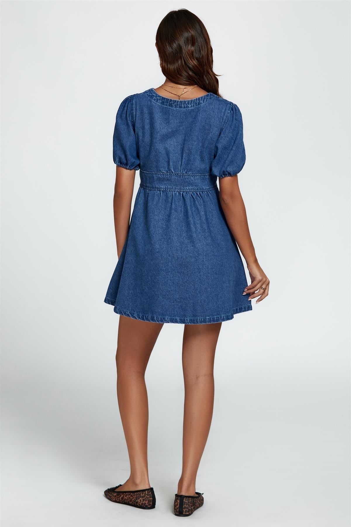 Denim Mini Dress In Blue