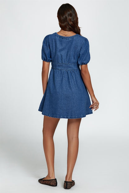 Denim Mini Dress In Blue