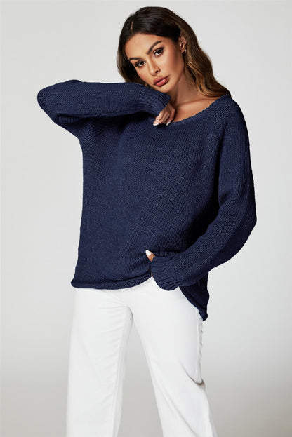 Comfy Jumper Top In Navy