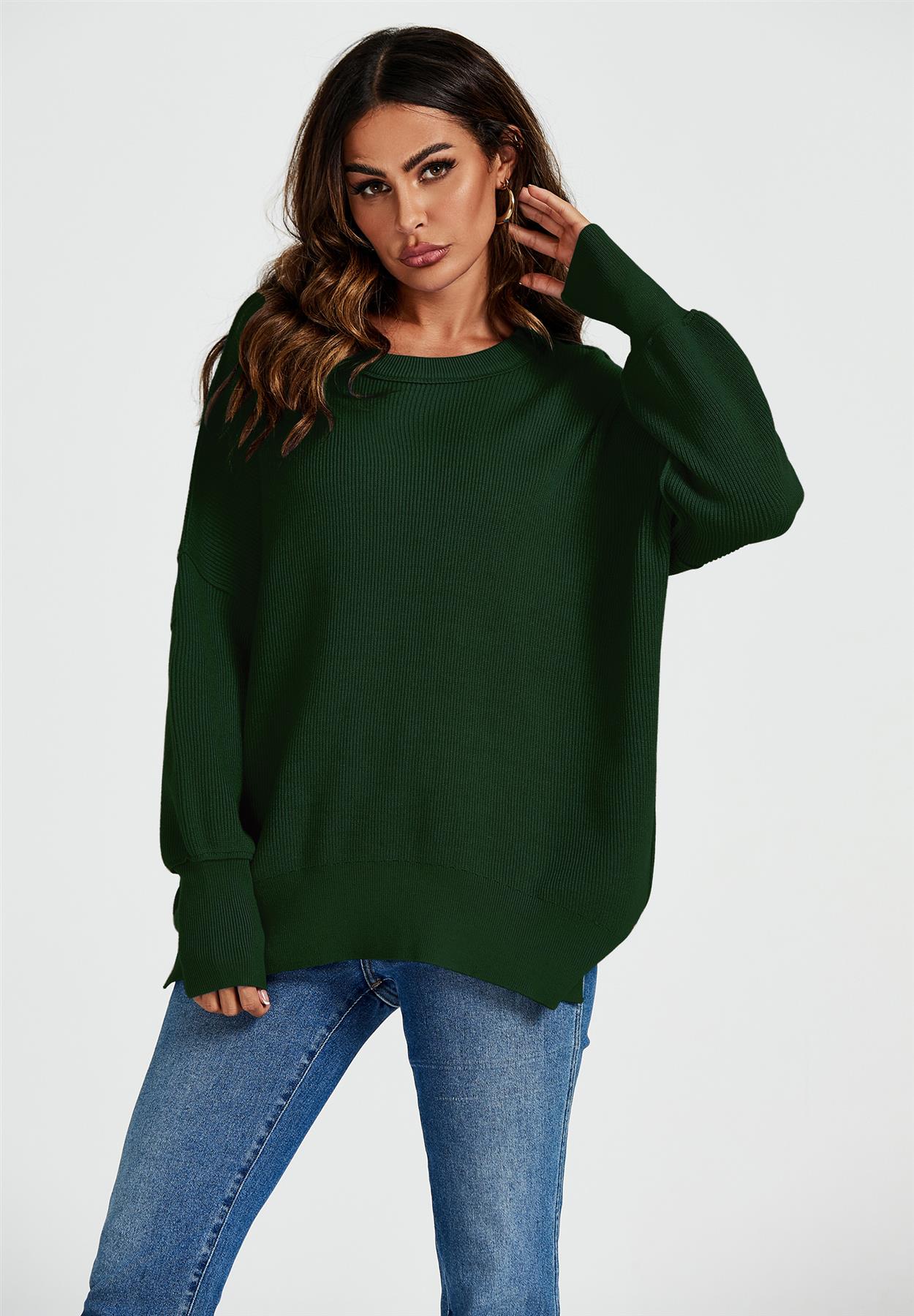 Oversized Jumper Top In Green