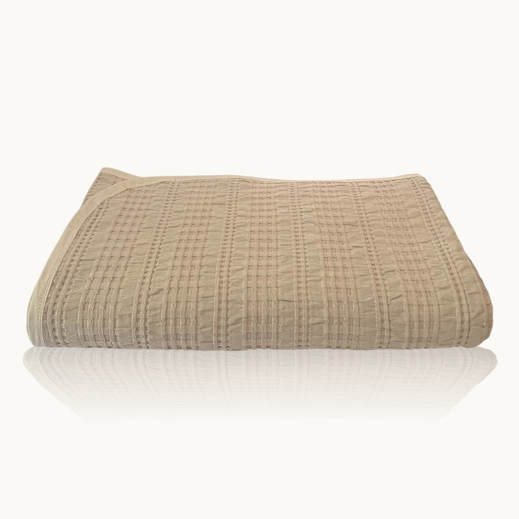 Waffelmuster Baumwolle Piqué Tagesdecke