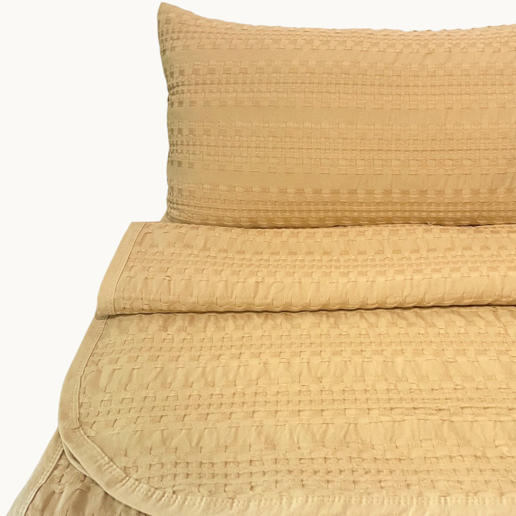 Waffelmuster Baumwolle Piqué Tagesdecke