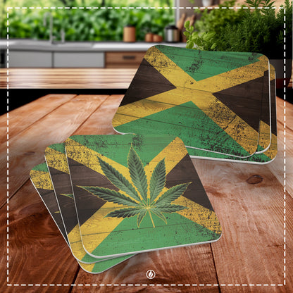 50x Bierdeckel mit Jamaica Flagge