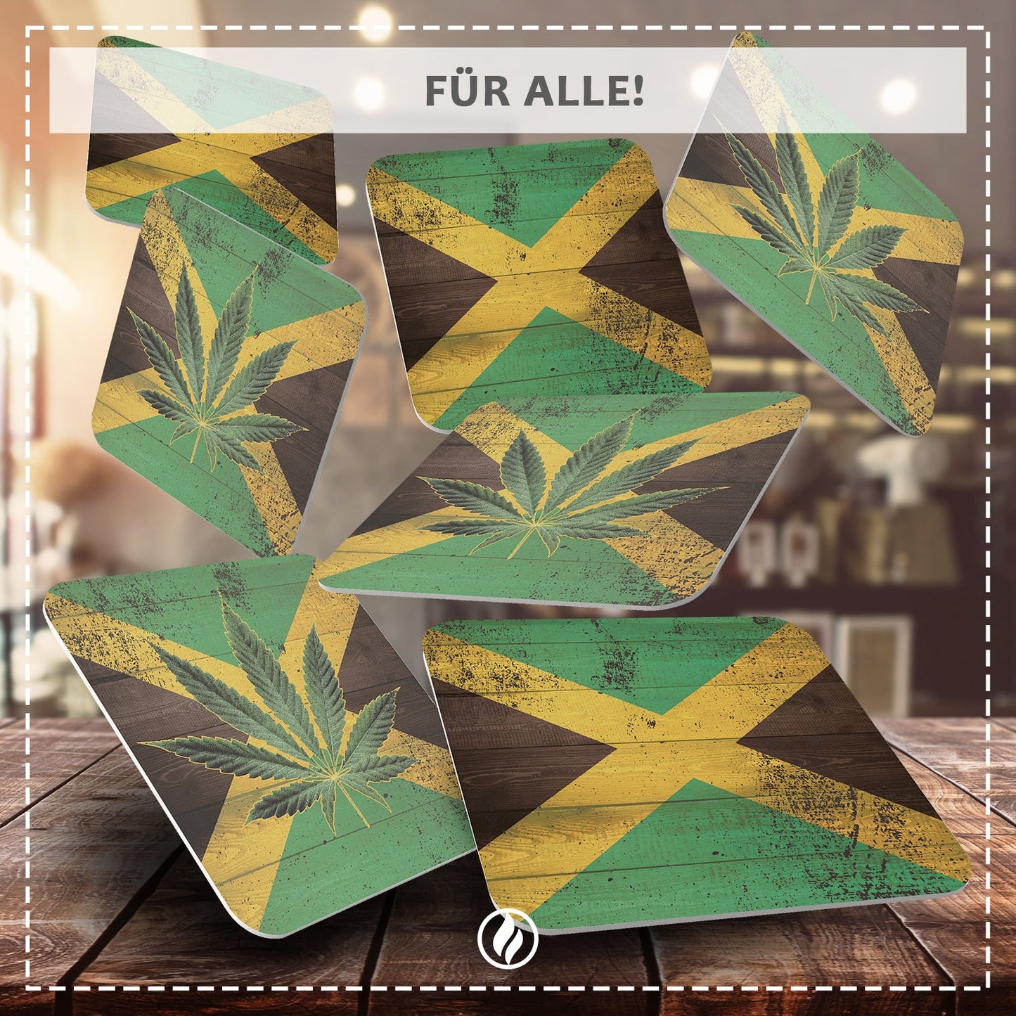 50x Bierdeckel mit Jamaica Flagge