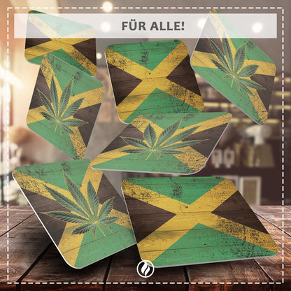 50x Bierdeckel mit Jamaica Flagge