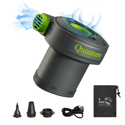 Qunature Elektrische Luftpumpe 2 in 1 Aufblasbar und Ablassen 2000 mAh Wiederaufladbar Akku