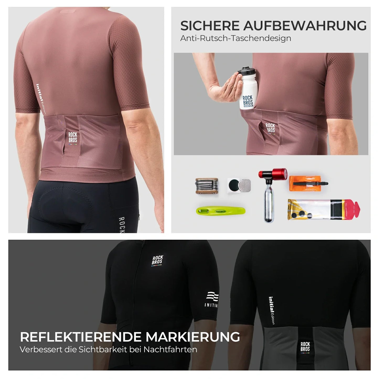 ROAD TO SKY Herren Radtrikot Kurzarm mit Taschen