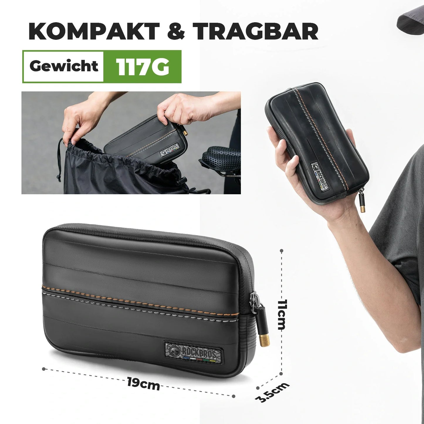 ROAD TO SKY Nachhaltige Beutel aus recycelten Reifen 0,4L