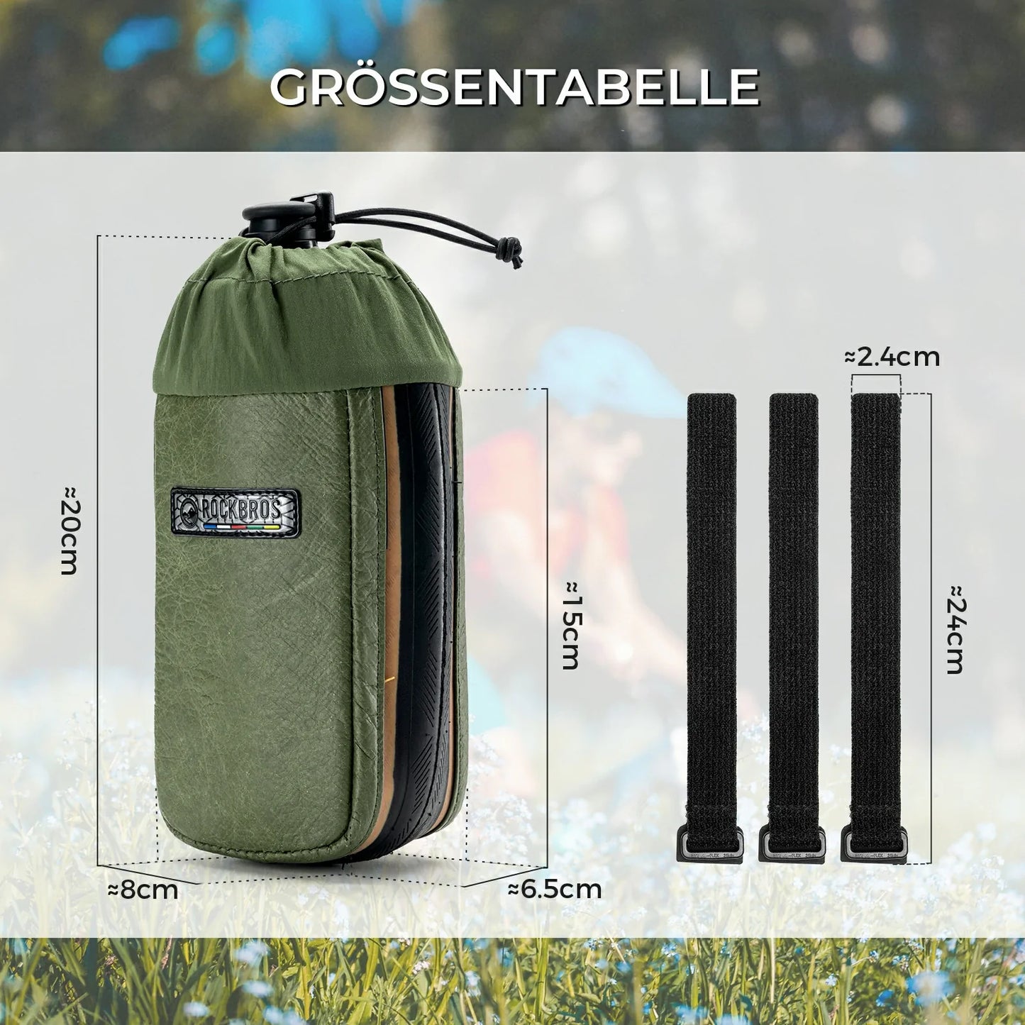 ROAD TO SKY Nachhaltige Fahrrad-Wasserflaschentasche aus recycelten Reifen 0,8L