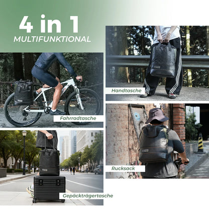 ROAD TO SKY Nachhaltige Fahrrad-Gepäckträgertasche aus recycelten Reifen 12L