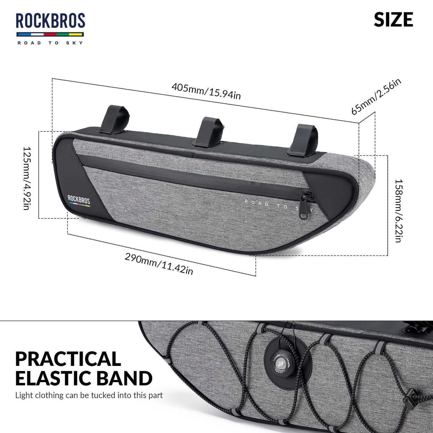 ROAD TO SKY Reflektierende Wasserdichte Fahrrad 2L Dreieckstasche