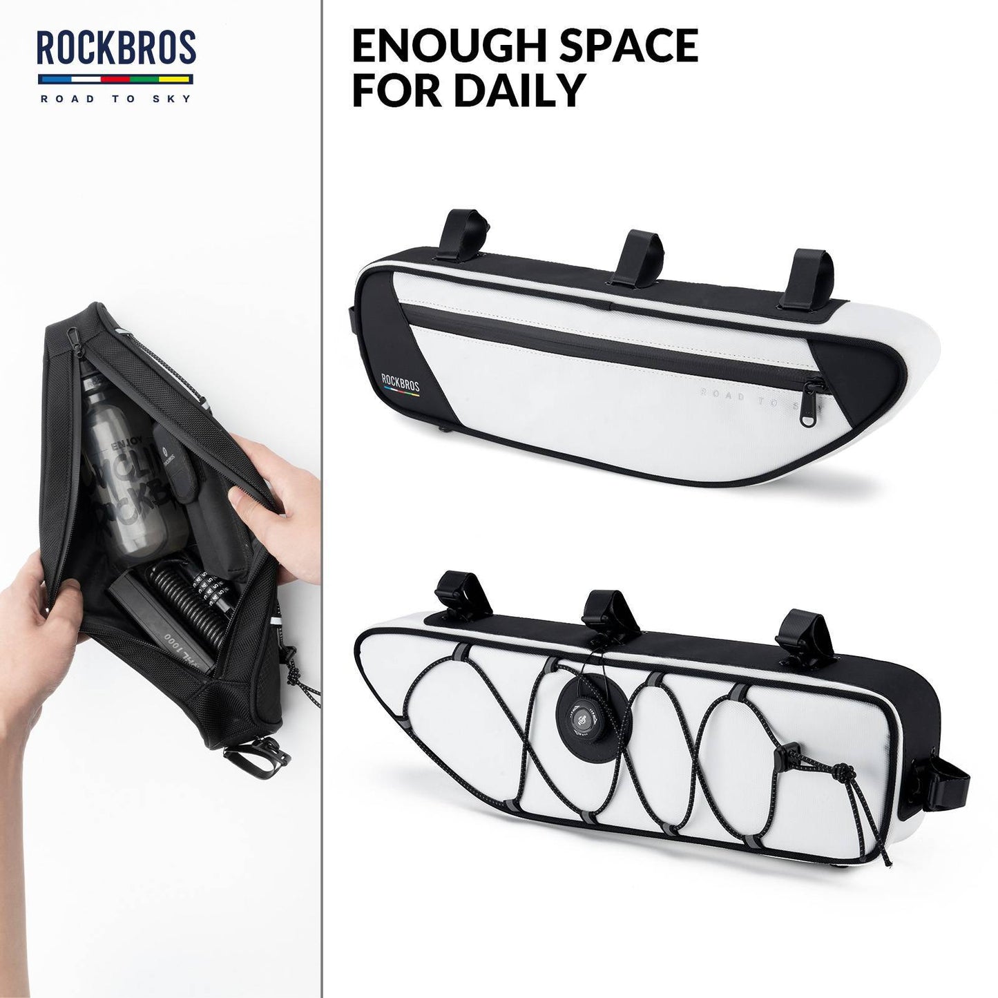 ROAD TO SKY Reflektierende Wasserdichte Fahrrad 2L Dreieckstasche